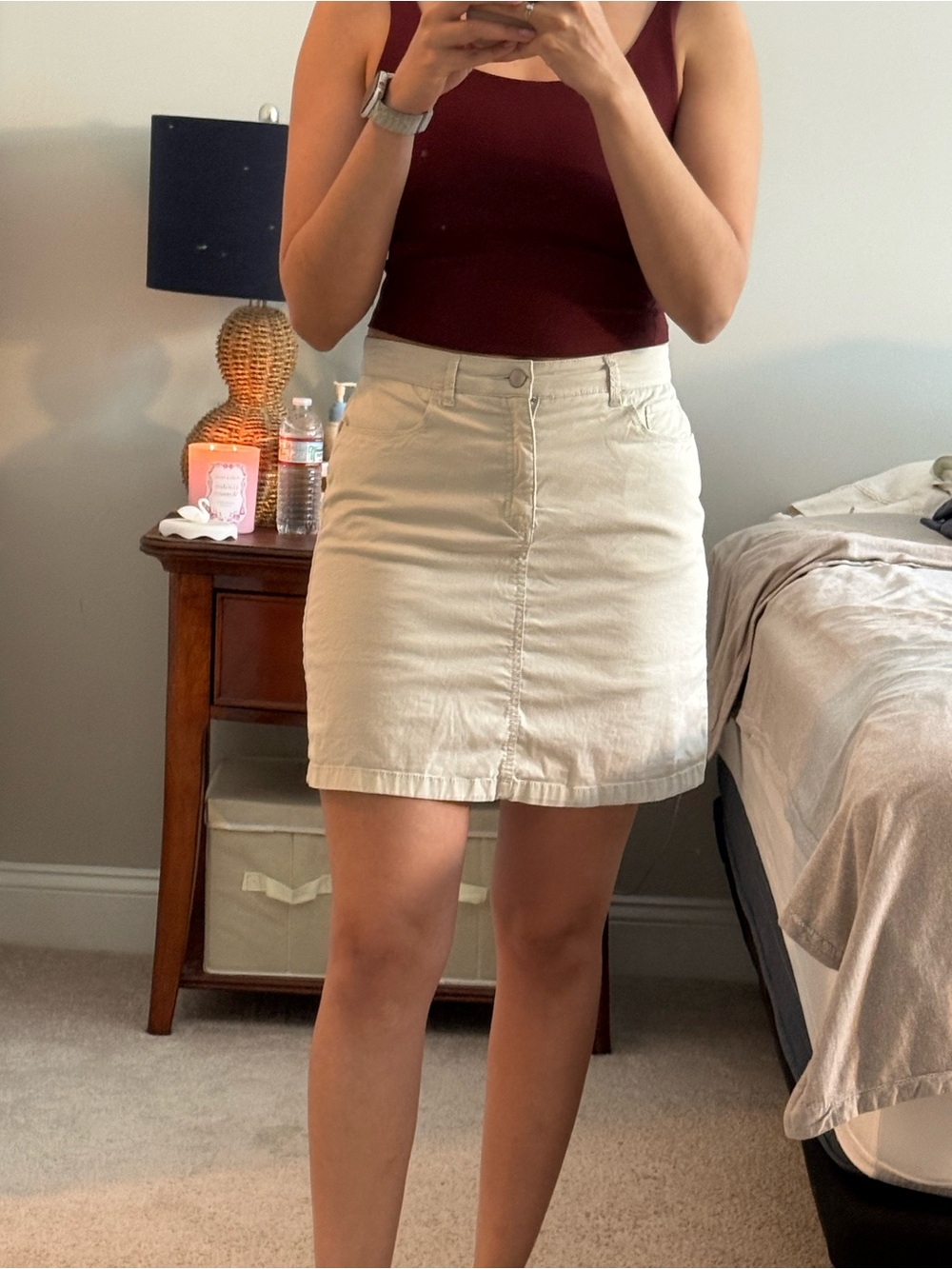 Croft & Barrow Beige Cotton Mini Skirt